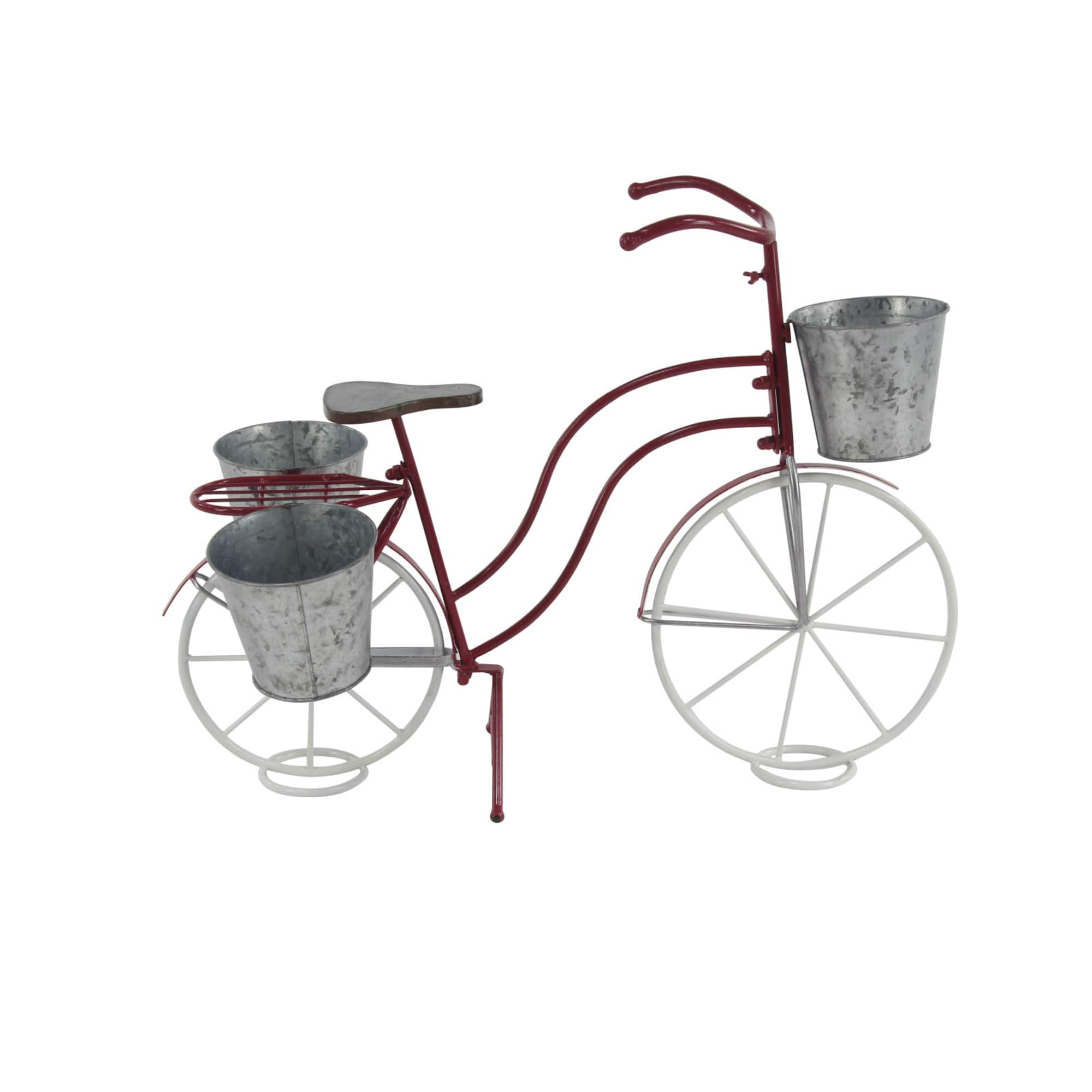 31" Red Tin Vintage Bicycle Planter